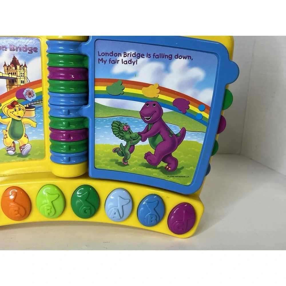 Vintage Barney Musical Nursery Rhymes Piano Book Electronic Interactive Toy